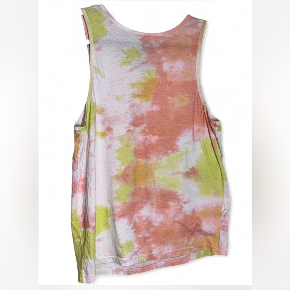 MAD Engine Groovy Tie-Dye Tank Top - Green, Pink, White. Has a holeš„Check images - Picture 3 of 4